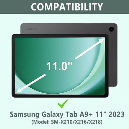 Galaxy Tab A9 Plus Case with Keyboard 5G 11 Inch 2023 (SM-X210/X216/X218), 7 Color Backlit Detachable Tablet Keyboard Cover with S Pen Holder for Samsung Galaxy Tab A9+ 11" (Dark Green)
