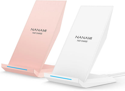 NANAMI Wireless Charger 2 Pack - Fast Wireless Charging Stand for iPhone 16/16 Plus/16 Pro Max/16 Pro/15/14/13/12/12 Pro Max, Phone Charger Compatible Samsung Galaxy S25/S24/S23/S22/S21/S20,Pixel 6/5