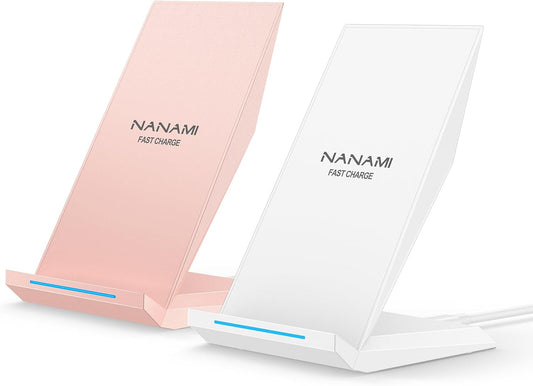 NANAMI Wireless Charger 2 Pack - Fast Wireless Charging Stand for iPhone 16/16 Plus/16 Pro Max/16 Pro/15/14/13/12/12 Pro Max, Phone Charger Compatible Samsung Galaxy S25/S24/S23/S22/S21/S20,Pixel 6/5