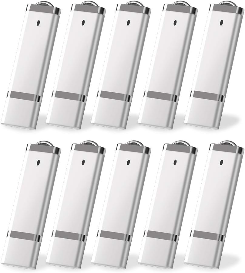 KEXIN 20PCS Flash Drive 4 GB Bulk Pack USB Flash Drive Thumb Drive Memory Storage Jump Drive Design in Snapcap (20 Pack Silver)