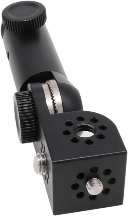 Tripod Mount Adapter and 3/8" 1/4" Bracket Block Cube 180 Swivel Rotation for Camera Video Monitor, Lens Motor, Microphone, Teradek Wireless System, Black