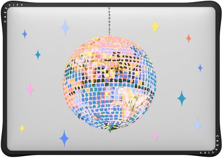 CASETiFY Impact MacBook Air 13" (M1/Intel) Case [Cushioned Impact Corners/Scratch-Resistant/Anti-Slip Grip] - Disco - Clear Black