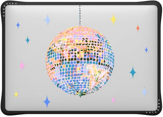 CASETiFY Impact MacBook Air 13" (M1/Intel) Case [Cushioned Impact Corners/Scratch-Resistant/Anti-Slip Grip] - Disco - Clear Black