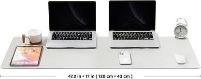 Large Cork Desk Mat - 47.2"x 17" Desk Pad for Office and Home - Ideal for Large Mouse Pad and Desk Mats on Top of Desks(White)