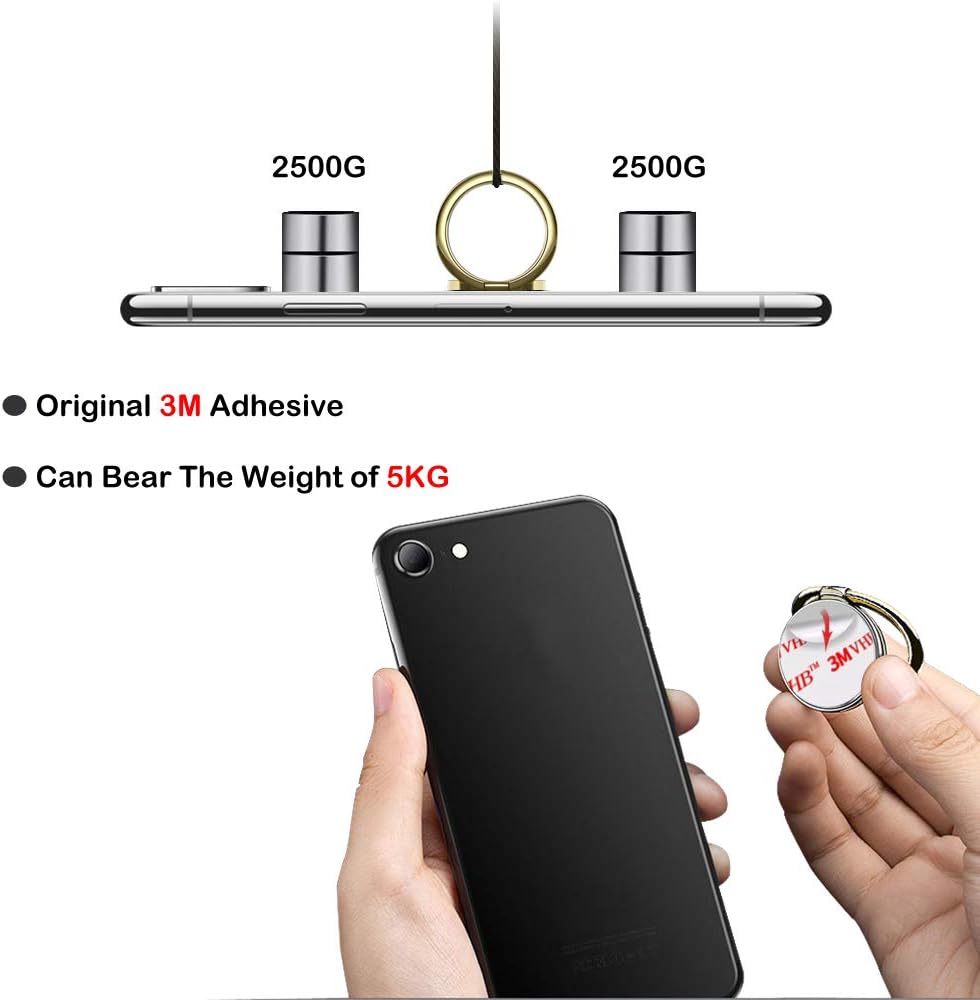 Cell Phone Ring Holder Stand, Cell Phone Grip Holder, Adhesive Phone Grip for Phones and Cases. (Glitter Gold)