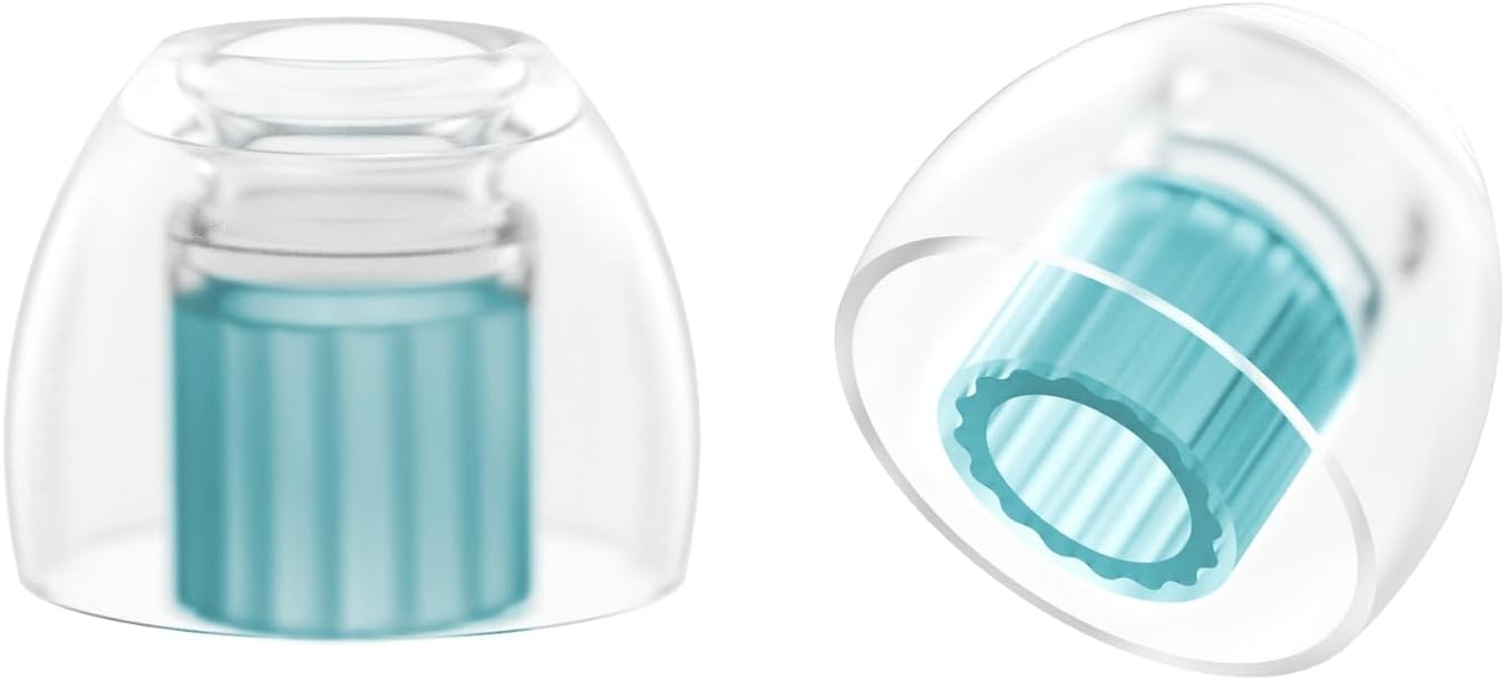 SpinFit W1 for IEM - MS - Patented Medical-Grade Silicone Ear Tips, Double W-Shaped Tube Core, More Stability