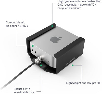 Mac mini M4 2024 Secure Mount with Keyed Cable Lock