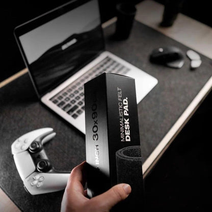 DELTAHUB - Minimalistic Felt Desk Protective Pad, Anti-Fray, Anti-Slip, Easy to Clean, Easy Glide, Long Lasting, Sleek Design, Comfortable, Resistant, Desk Mat, PC, Mac, Laptop - Large (18x32inch)