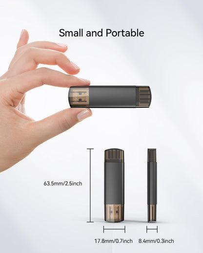 256GB USB C Flash Drive Dual USB 3.0 Flash Drive Type C + USB A Portable Type-C Flash Drive 2-in-1 USB-C Thumb Drive for Smartphone Tablet Computer Mac iPhone 15 Black
