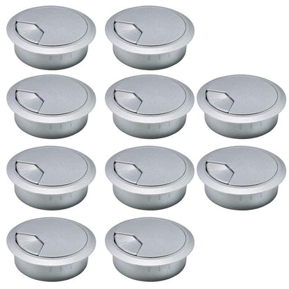 10 Pcs Desk Grommet 2" / 50 mm, Desk Cord Hole Cover, Cable Grommet ABS Plastic, Desk Hole Grommet for Home & Office Pc, Detachable Adjustable Cable Cord Organizer-Silvery