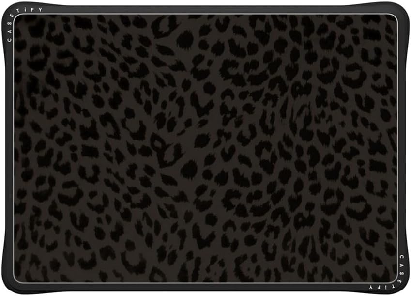 CASETiFY Impact MacBook Air 13.6" (M2-M4) Case [Cushioned Impact Corners/Scratch-Resistant/Anti-Slip Grip] - Leon Leopard - Clear Black