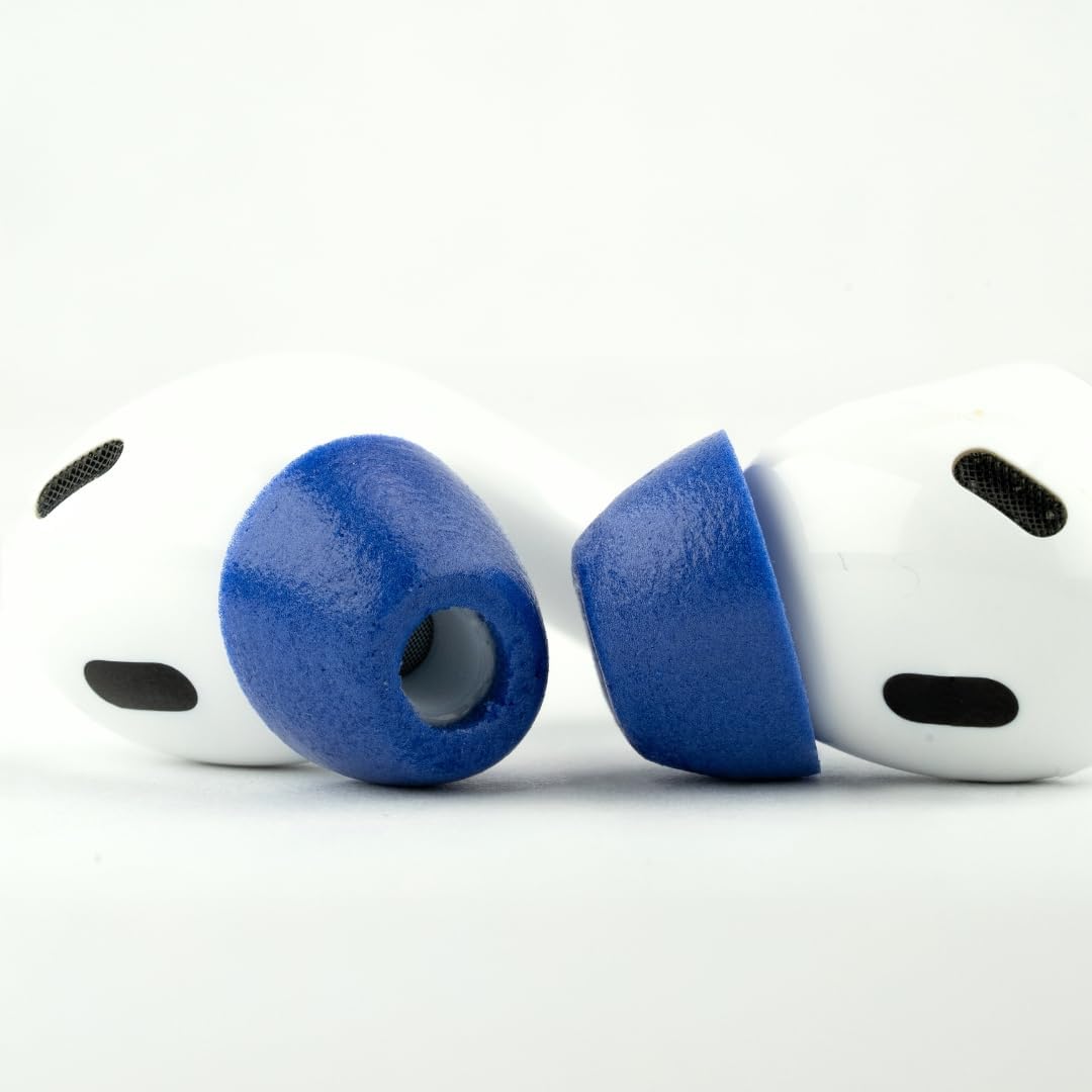 Comply TrueGrip MAX | Premium Memory Foam Replacement Earbud Tips for Apple AirPods Pro 1 & 2 | Long Lasting Comfort, MAX Durability, Secure Fit, Superior Noise Isolation| Blue (Medium) (3 Pairs)