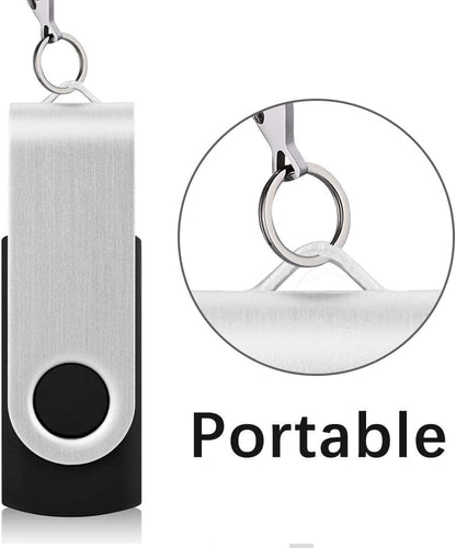 KEXIN 64GB Flash Drive 20 Pack Flash Drive Bulk USB Thumb Drive 64 GB USB Drive USB 2.0 Flash Drive with Led Indicator, Black