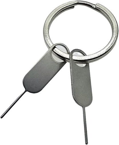 2 Pack PHONSUN Universal Sim Card Tray Removal Tool SD Opening Eject Pin fits Keyring for iPhone iPad Samsung Galaxy Google Pixel Motorola Phones - Small