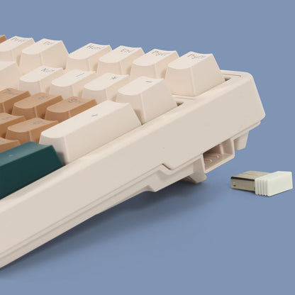 Wireless Mechanical Keyboard, Triple Mode 2.4G/USB-C/BT Gaming Keyboards 100 Keys Backlit Red Switch Keyboard | Rechargeable Mechanical Gaming Keyboards (Brown Combo Red Switch)