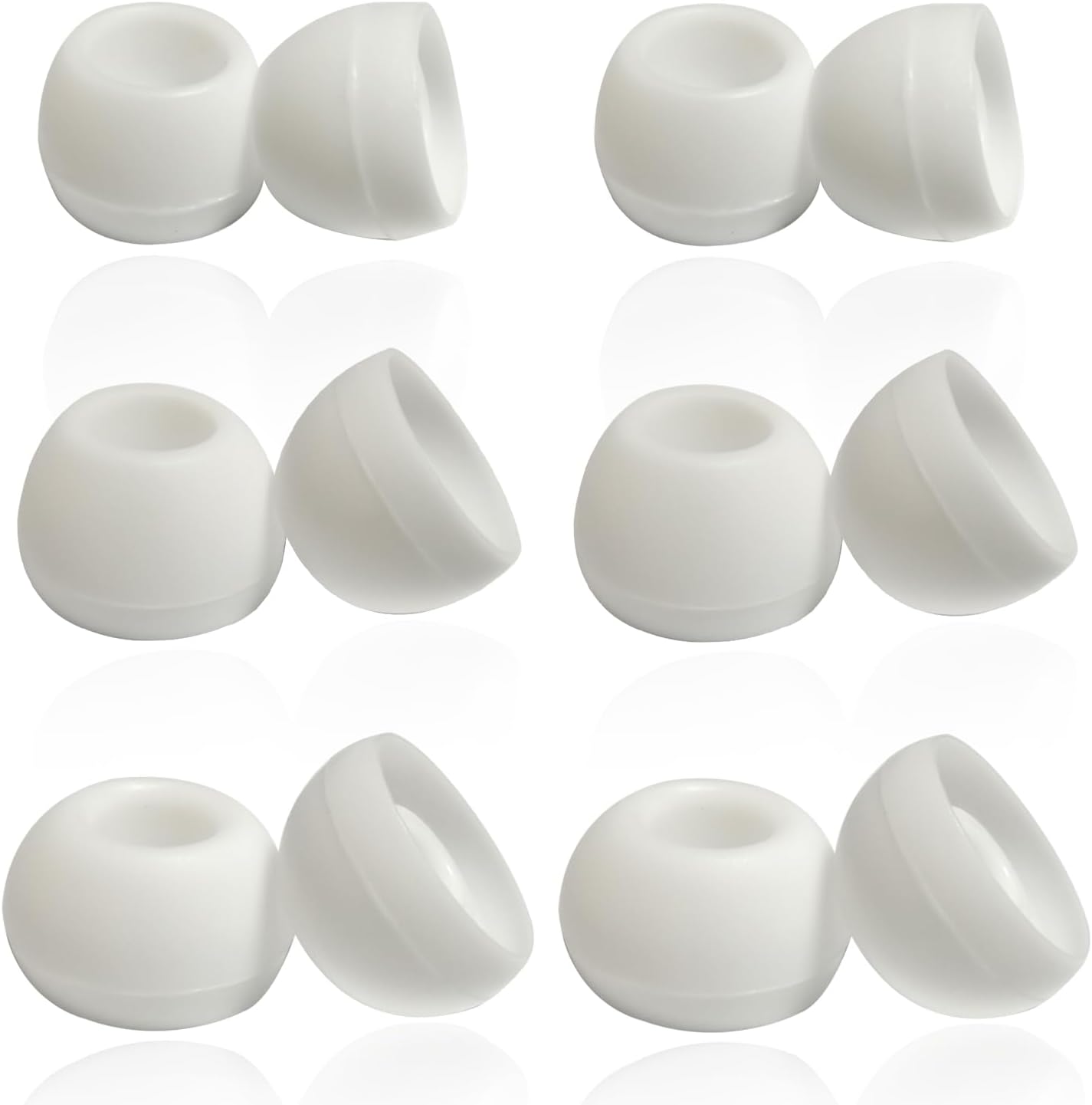 Replacement Earbuds Tips for True Wireless Earbuds Universal Silicone Ear Tips Fit 4.5mm-6mm Nozzle 6 Pairs LMS White