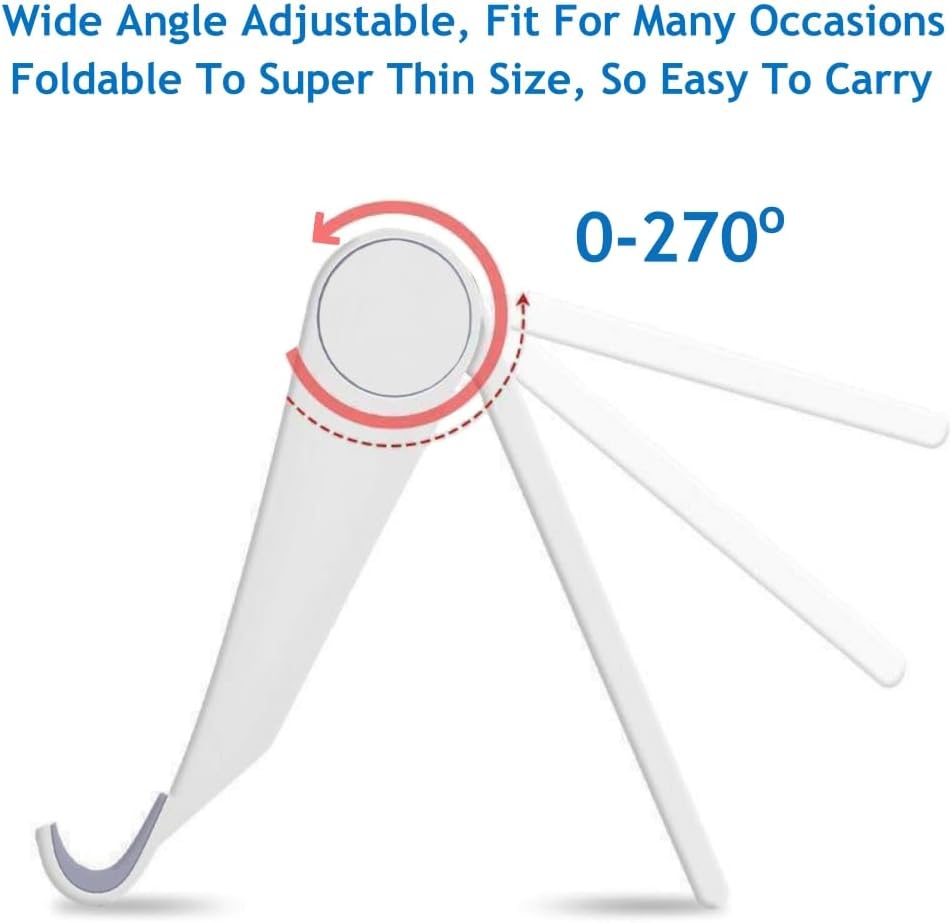 Cell Phone Stand for Desk Foldable Cell Phone Holder Desk Tablet Holder Mobile Phone Dock, Multi-Angle Universal Adjustable Tablet Dock Compatible with Most Cell Phones (White)