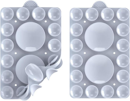 ZYCCER Double Sided Silicone Suction Phone Holder Mount,Compatible with iPhone and Android Cases Hands-Free Mirror Shower Phone Mount Strong Grip Holder (Light Blue, Double Sided 2PCS)