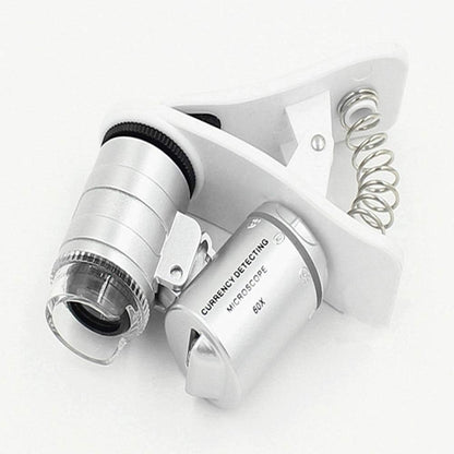 1Pcs Universal Led Clip Mobile Phone Microscope Magnifier Micro-Lens 60X Optical Zoom Telescope Camera Lens