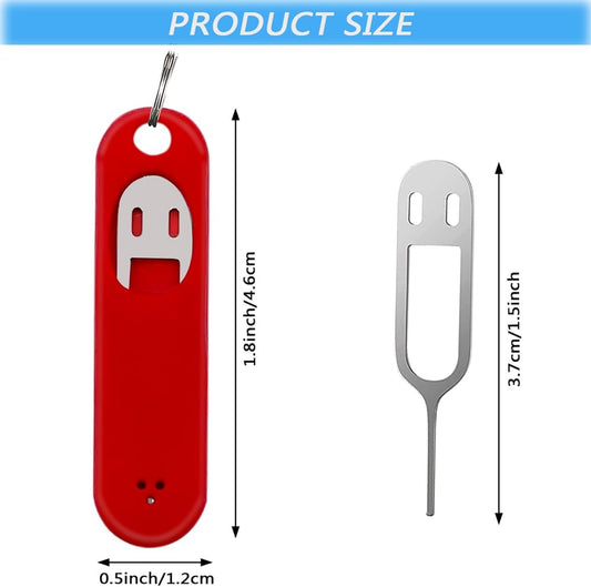 6 Pack SIM Card Removal Tool, Sim Card Tray Opening Tool Eject Pins Needle Opener Ejector Compatible with All iPhone Apple iPad HTC Samsung Galaxy Cell Phone Smartphone Watchchain Link Remover, Red