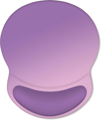 ITNRSIIET Ergonomic Mouse Pad with Comfort Gel Wrist Rest, Non-Slip PU Base, Smooth Textured Surface, Reduces Hand Fatigue & Wrist Pain, 8.7 x 7.2 Inch for Office Gaming Home, Purple Pink Gradient