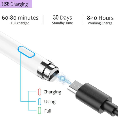 Stylus Pen for iPad, DOGAIN Stylus Pen for Touchscreen with Pruple Grip, Digital Active Fine Point Pen for Drawing/Writing/Playing, iPad Pencil Compatible with iOS/Android and Other Tablets
