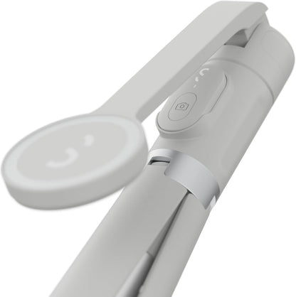 ShiftCam SnapStand Max – Magnetic Selfie Stick & Tripod – Compact, Foldable & Extendable with Tilt Head and Magnetic Bluetooth Remote (Stone, SnapStand Max)