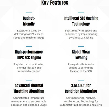 KLEVV CRAS C715 256GB M.2 2280 NVMe PCIe Gen3x4 Laptop & Desktop, up to 3000MB/s (K256GM2SP0-C7T)