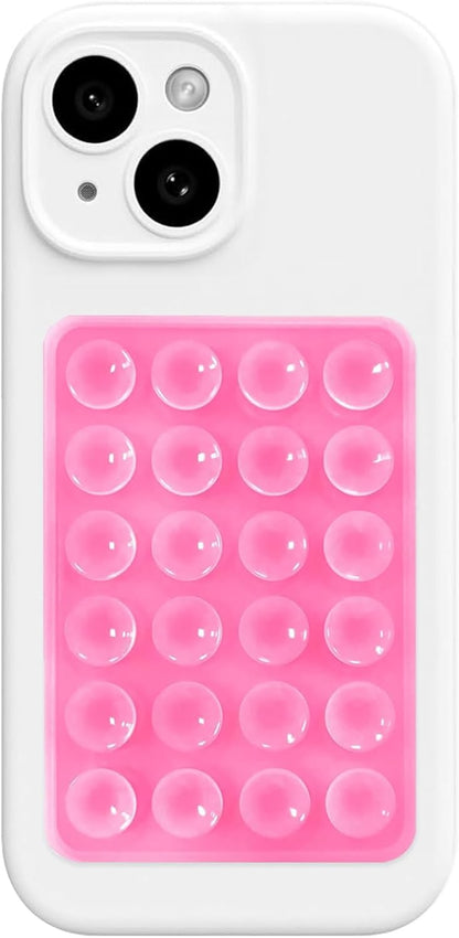 AZXYI Silicone Suction Phone Case Mount, Non Slip Sticky Phone Grip for Cellphone, Strong Grip Holder for Selfies and Videos (Pink)