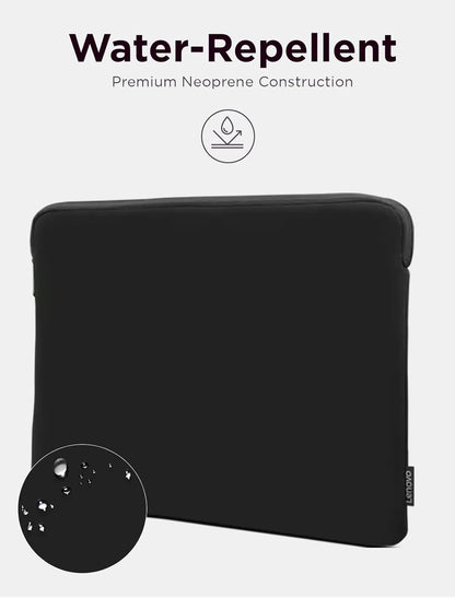 Lenovo Basic Laptop Sleeve 13 Inch Notebook/Tablet Compatible with MacBook Air/Pro Neoprene Material - Soft Fleece Lining - Zippered Top Opening - Black