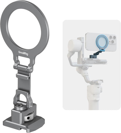 SMALLRIG Metal Phone Mount with Baseplate for Arca-Standard, Compatible for DJI RS 4 Mini, Smartphone Support with Cold Shoe Mount, Phone Tripod Mount for iPhone 17/16/15 Series etc. - 5339