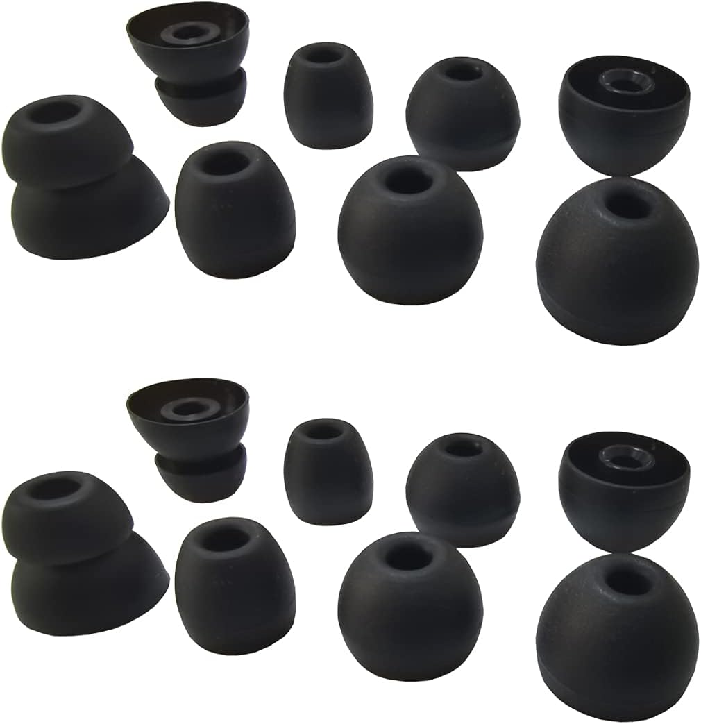Silicone Earbuds Tips for Powerbeats Pro & 2/3 Replacement Eartips 8 Pairs L/M/S Double Flange Rubber Ear Tips