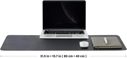 Cork Desk Mat - Dual-Sided Desk Pad for Office and Home - Desk Organization and Accessories - Ideal for Large Mouse Pad and Desk Mats on Top of Desks(Black,80cmx 40cm)