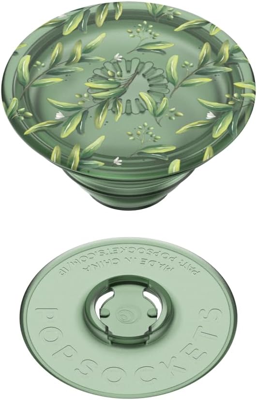 PopSockets Plant-Based Phone Grip with Expanding Kickstand, Adhesive Grip, Eco-Friendly - Translucent Olive