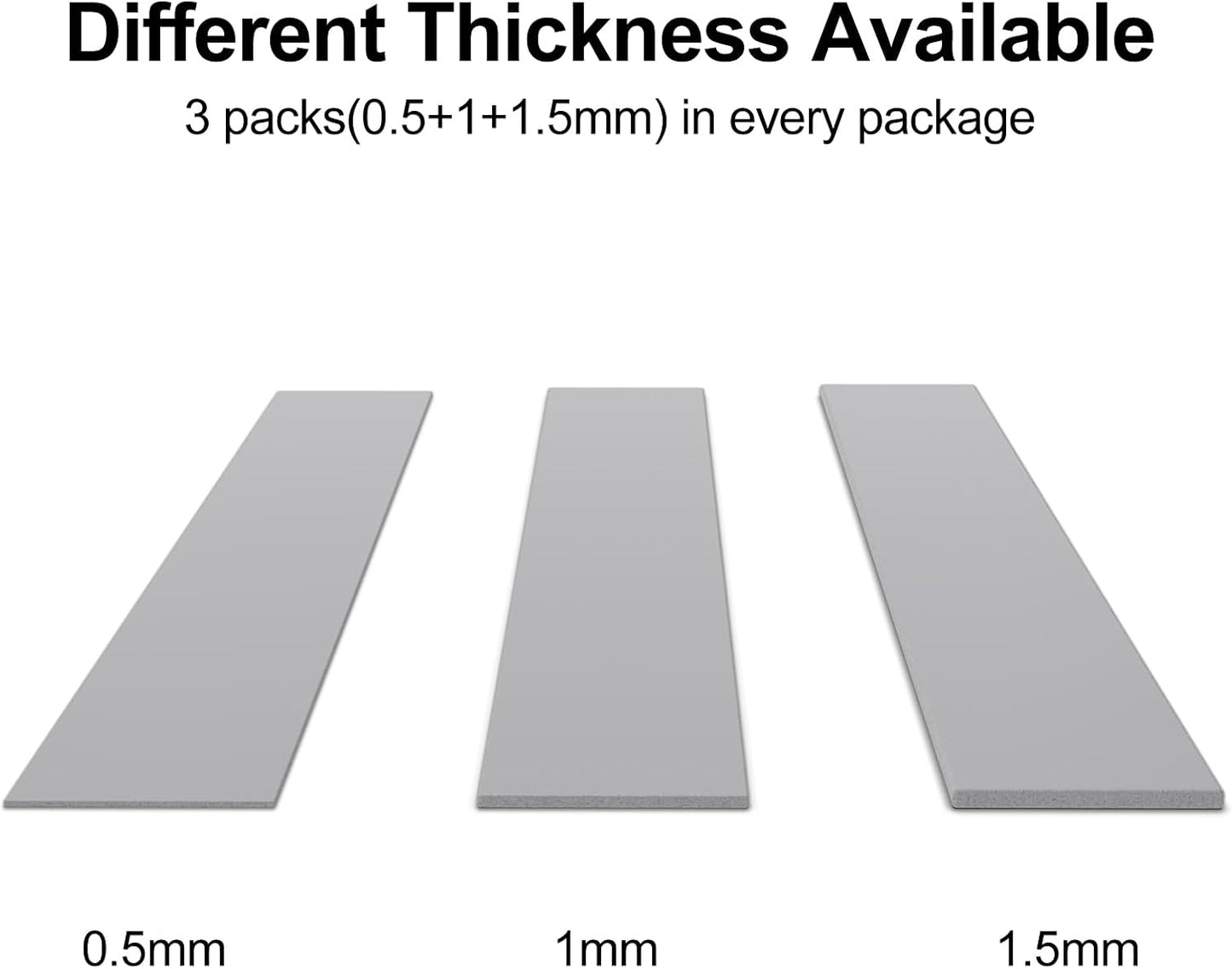 Aairhut 3 Pack 13 W/m.K Thermal Pads M.2, 70 x 20 mm x [0.5 mm + 1 mm + 1.5 mm] Highly Efficient Thermal Conductivity Silicone Cooling Pads for Laptop Heatsink CPU GPU SSD IC LED Cooler