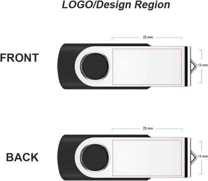 Personalized Flash Drives 16GB, Wooolken Customizable USB 2.0 Thumb Drives 10/20/50/100 Pack, Logo Memory Stick Custom Flash Drive Engraved Logo (Mixcolors)