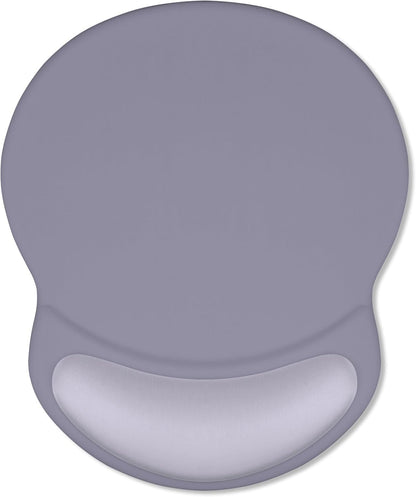 ITNRSIIET Ergonomic Mouse Pad with Comfort Gel Wrist Rest, Non-Slip PU Base, Smooth Textured Surface, Reduces Hand Fatigue & Wrist Pain, 8.7 x 7.2 Inch for Office Gaming Home, Mist Gray
