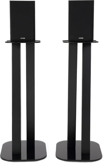 EXIMUS One Pair Fixed Height Universal Speaker Floor Stands - Black - 600 Series