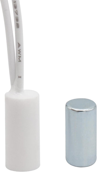 10PCS Recessed Wired Security Window Door Contact Sensor, Normally Closed NC, Door Alarm Magnetic Reed Switch with 2 Wire, ABS White, RC-34A