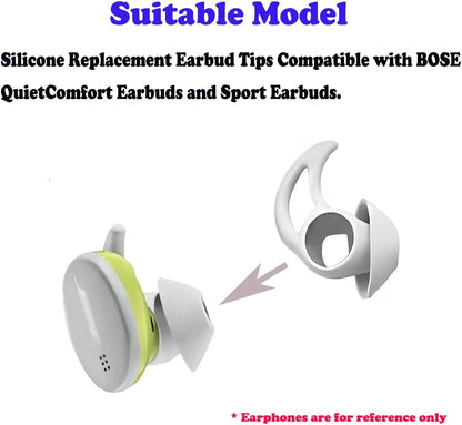 Silicone Earbud Tips 3 Pairs Small Eartips Compatible with Bose QuietComfort Earbuds and Sport Earbuds