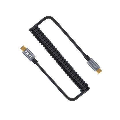 CableCreation Micro USB to Micro USB Coiled Cable 0.56ft to 4ft, Coiled Micro OTG Cable with Gold Plated Connector Aluminium Shell Works for Raspberry Pi Zero, Smart Phones, DJI Remote, Black