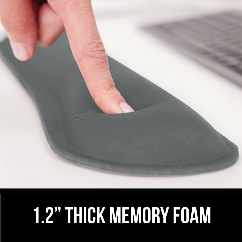 GORILLA GRIP Silky Gel Memory Foam Wrist Rest for Computer Keyboard, Mouse, Ergonomic Design for Typing Pain Relief, Desk Pads Support Hand and Arm, Mousepad Rests, Stain Resistant, 2 Piece Pad, Gray