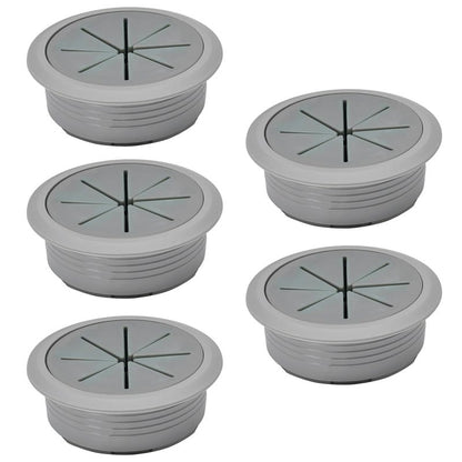 5 Pcs Desk Grommet 2" / 50 mm, Desk Hole Cover for Cables Dark Grey, Cable Grommet ABS Plastic, Desk Hole Grommet for Home & Office Pc, Detachable Cable Cord Organizer