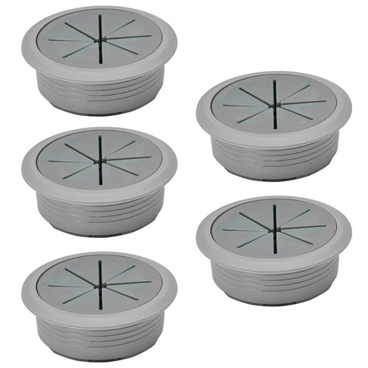 5 Pcs Desk Grommet 2" / 50 mm, Desk Hole Cover for Cables Dark Grey, Cable Grommet ABS Plastic, Desk Hole Grommet for Home & Office Pc, Detachable Cable Cord Organizer