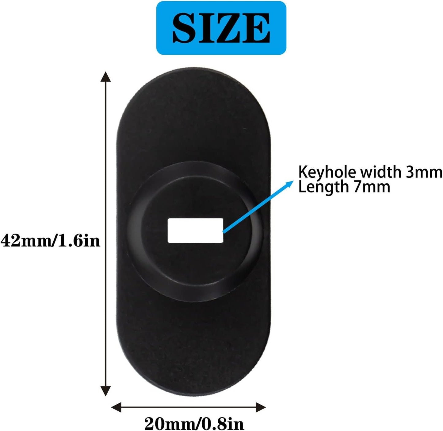 5Pack Anti Theft Self-Adhesive Security Plate with Slot for Cables to Lock Down Laptops, Mac Book, Tablets, iPad, or Other Computer (Black)