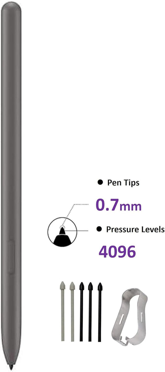 Galaxy Tab S9 FE S Pen [4096 Pressure Sensor] Replacement for Samsung Galaxy Tab S9 FE, Tab S9 FE+ Plus Tablet All Versions, Touch Stylus Pen with 5xTips/Nibs (Gray)
