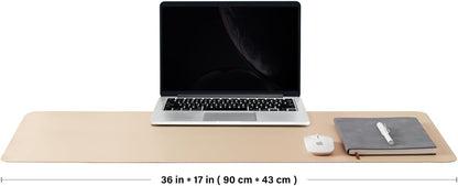 Cork Apricot Desk Mat - Dual-Sided Desk Pad for Office and Home - Desk Organization and Accessories - Ideal for Large Mouse Pad and Desk Mats on Top of Desks(36"x 17")