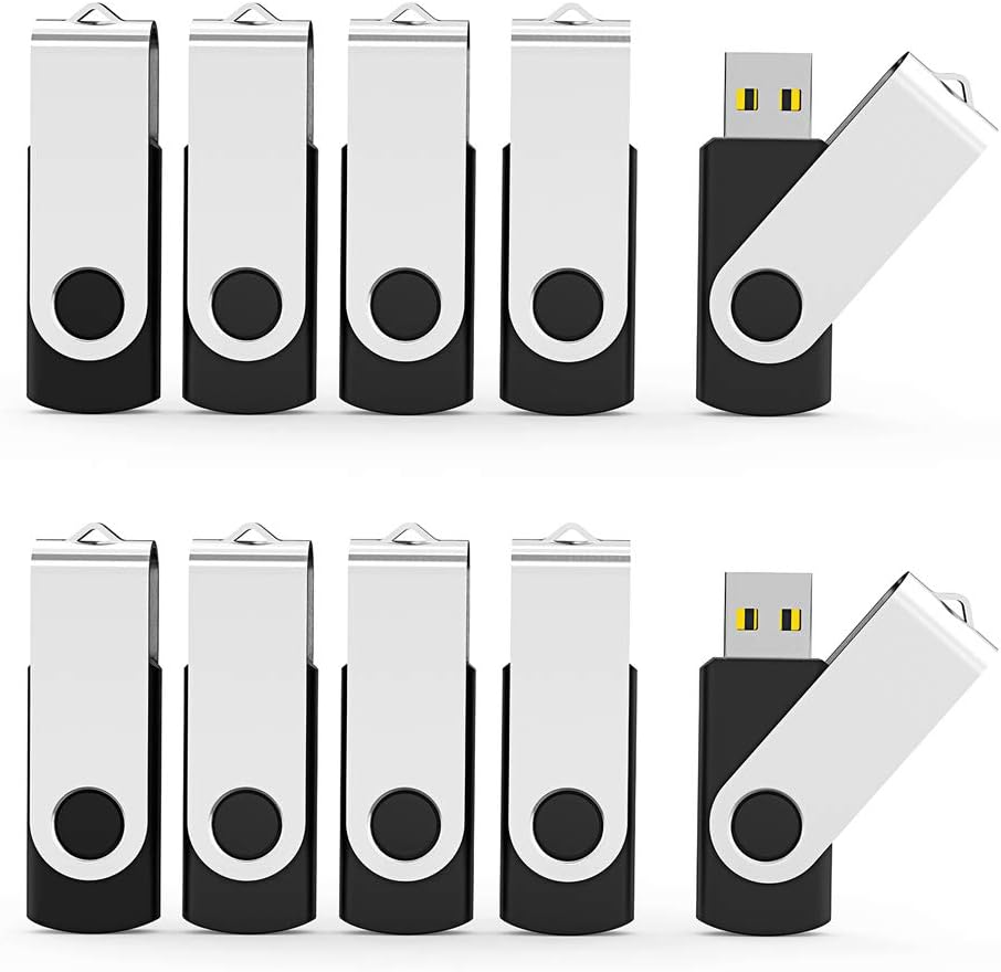Aiibe 1GB Flash Drive 20 Pack Bulk 1GB USB Flash Drives 2.0 Memory Stick Thumb Drives Black