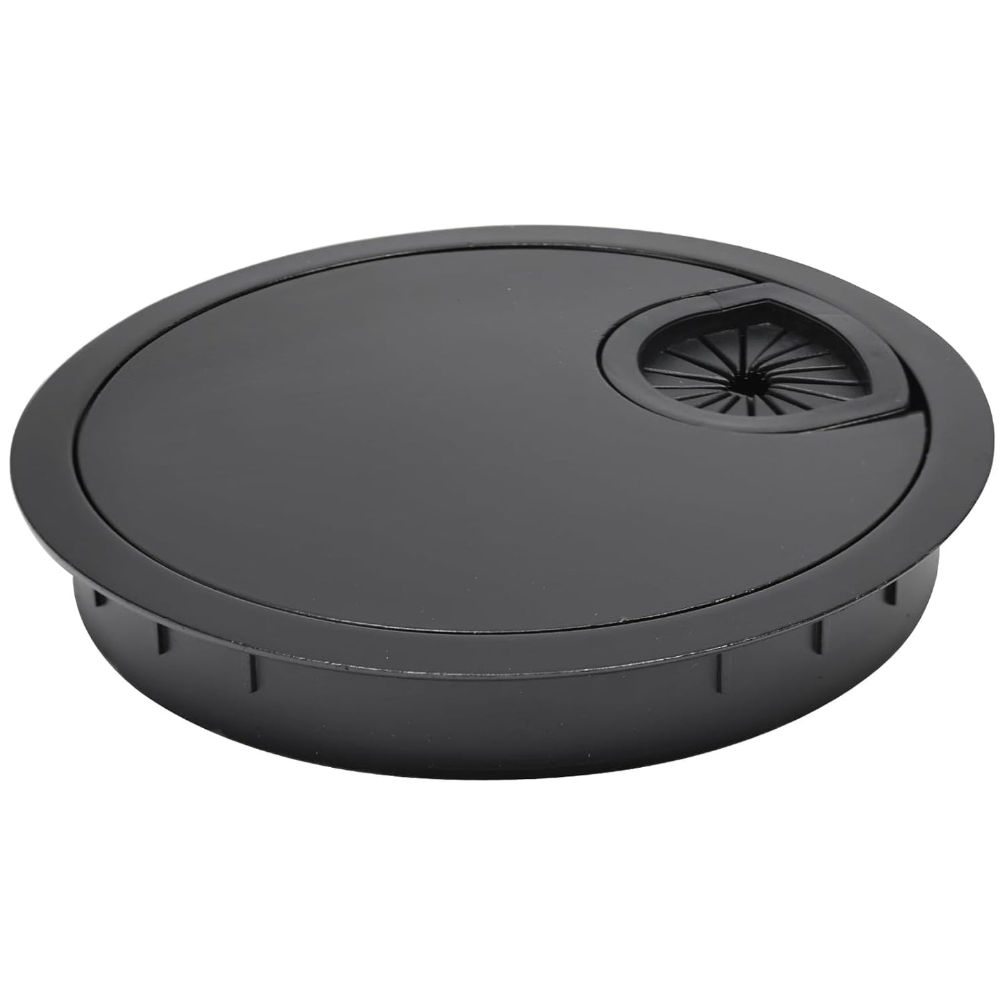 1 Pcs Desk Grommet 3-1/8" / 80 mm, Desk Cord Hole Cover, Cable Grommet Metal Zinc Alloy Materilal, Desk Hole Grommet for Home & Office Pc, Detachable Cable Cord Organizer-Flat Black