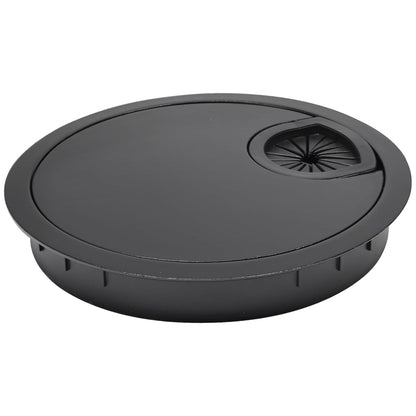 1 Pcs Desk Grommet 3-1/8" / 80 mm, Desk Cord Hole Cover, Cable Grommet Metal Zinc Alloy Materilal, Desk Hole Grommet for Home & Office Pc, Detachable Cable Cord Organizer-Flat Black